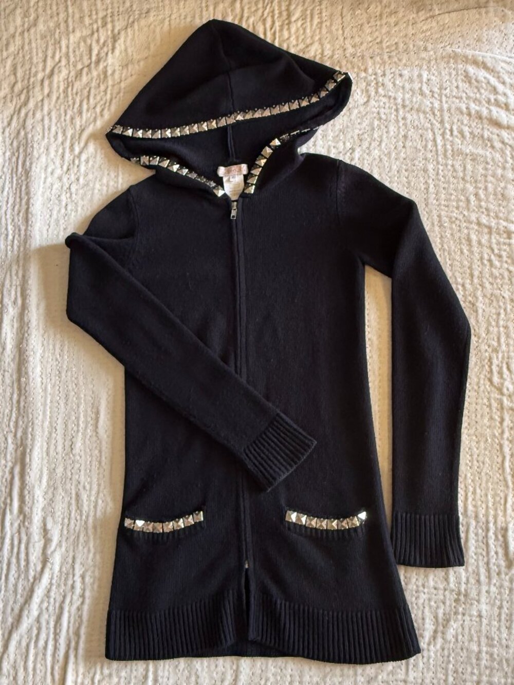 LaRok black cardigan with silver studs